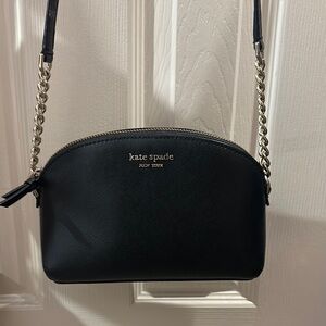 Kate Spade Black Leather Crossbody Bag with Chain Strap